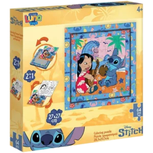 Παζλ Κορνίζα Disney Stitch Luna Toys 2 σε 1 Χρωματισμού 2 όψεων 64 Τμx.