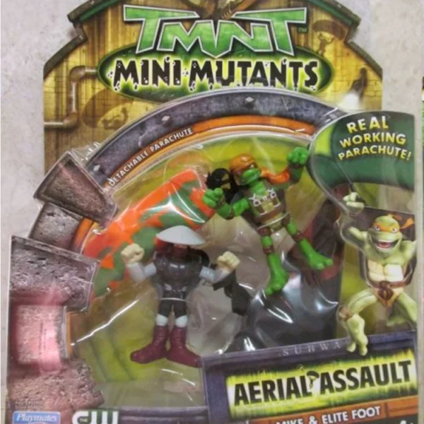 TMNT MINI MUTANTS AERIAL ASSAULT MIKE & ELITE FOOT